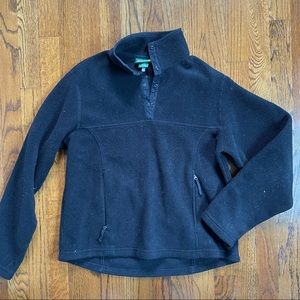 LL BEAN black fleece pullover, size S